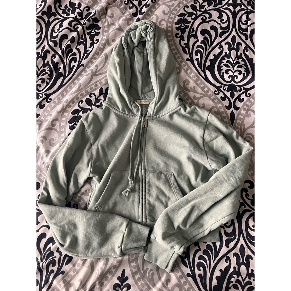 john galt cropped zip up hoodie